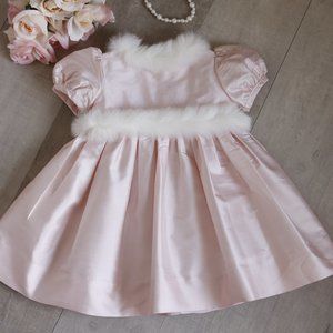 Pink Dupioni Silk Dress Size 6 Months Susan Lively Boutique Couture NWT LOVELY!